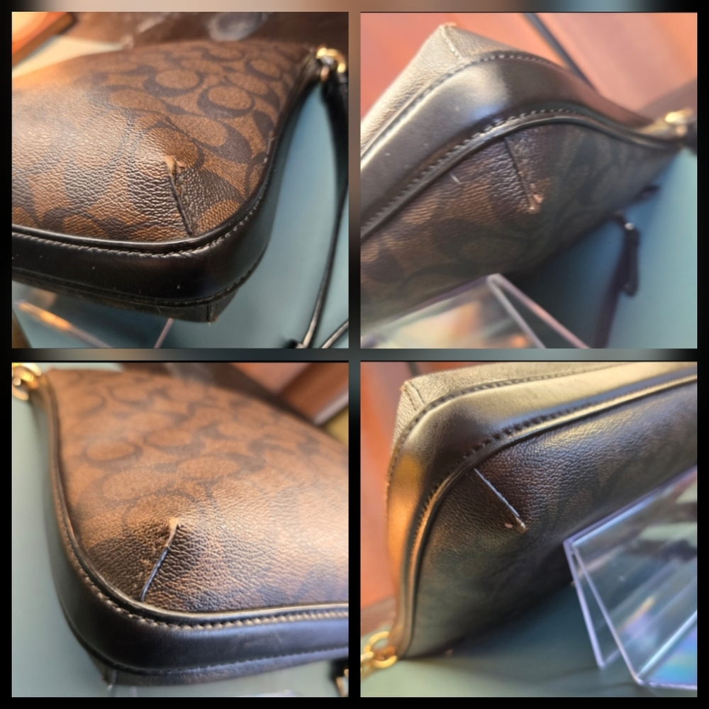 COACH Mae File Crossbody in Signature C Canvas F77885 Brown Black - Picture 9 of 15